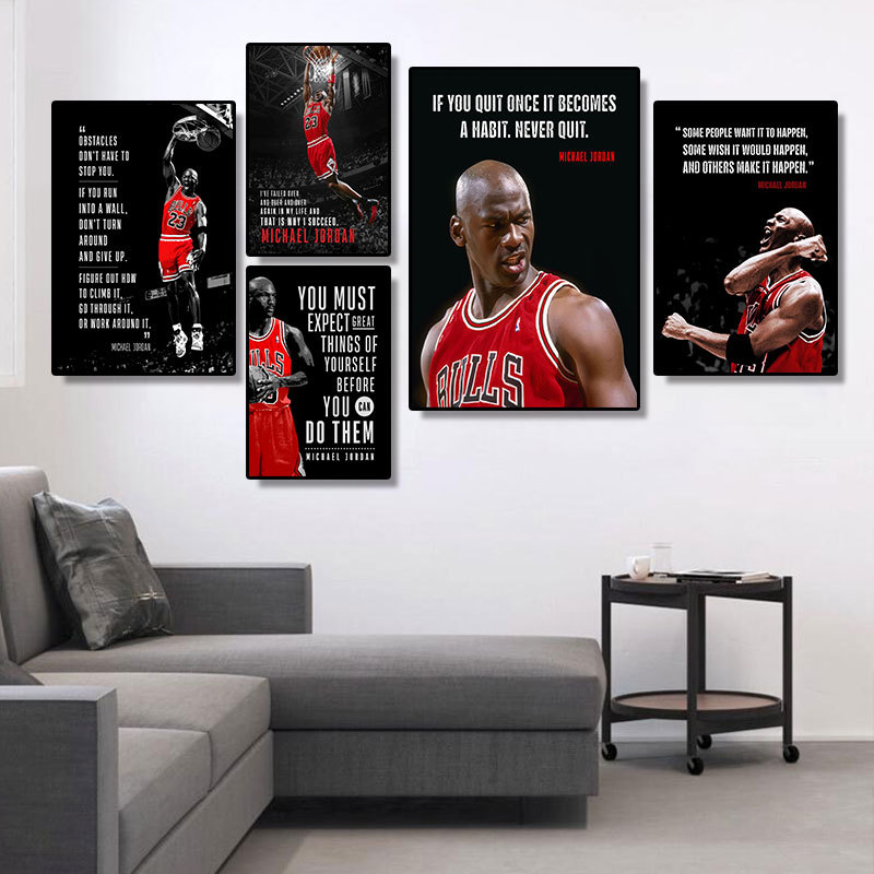 Michael Jordan Hanging Painting Chicago Mj Dunk No. 23 Jordan Decorative Painting Boys' Bedroom Gymnasium Mural Michael Jordan Hanging Painting Chicago Mj Dunk No. 23 Jordan Decorative Painting Boys' Bedroom Gymnasium Mural