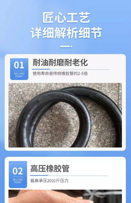 ống dầu thủy lực 1 2 Ống nước cao su vải đen bóng, áp suất cao, chống cháy nổ, chịu dầu, chịu nhiệt, ống dẫn hơi nước nhiệt độ cao, ống phun cát chịu mài mòn 81 ống tuy ô thủy lực
