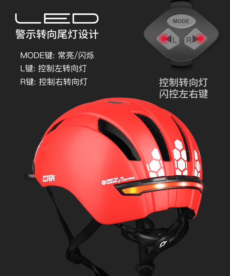 xe thăng bằng globber Thế hệ lái xe mũ bảo hiểm cân bằng xe đạp mũ bảo hiểm xe điện cưỡi mũ bảo hiểm nam và nữ bật đèn hậu với đèn pha - Smart Scooter xe thang bang cho be