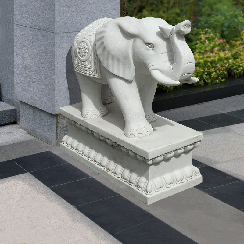 Stone sculpted elephant Han Baiyu Xiaoyu a pair of manufacturer spot company Hotel Villa Mall entrance with a small elephant