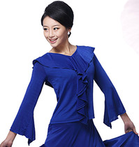 Spring and summer dance clothing practice clothing Adult Latin dance top short sleeve square dance top modern dance dress