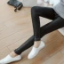 Quần legging giả da mùa thu mặc quần skinny bó sát skinny đen nữ 2018 mới cỡ lớn quần da chân nhỏ quần sooc nữ cạp cao Quần tây thường