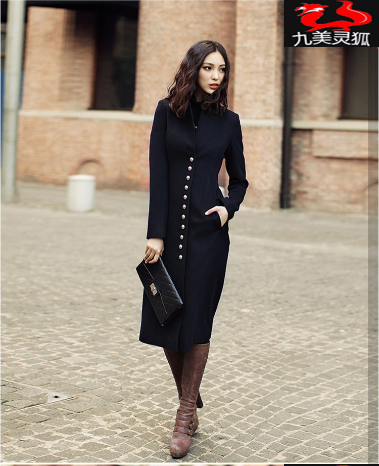 Châu âu và Mỹ tính khí retro áo len mùa đông mới eo slim slimming dài áo len coat của phụ nữ quần áo áo khoác dạ nữ dáng dài