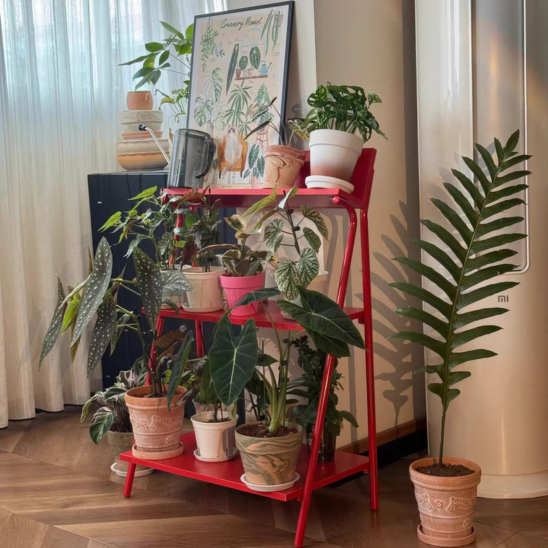 Ins-Style Red Storage Rack Conick Floor-Standing Flower Stand Home Multi-Layer Storage Rack Iron Art Storage Bookshelf Ins-Style Red Storage Rack Conick Floor-Standing Flower Stand Home Multi-Layer Storage Rack Iron Art Storage Bookshelf
