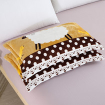  Flannel pillowcase 48 74cm winter single Falai velvet pillowcase a pair of shot 2 coral velvet pillowcase