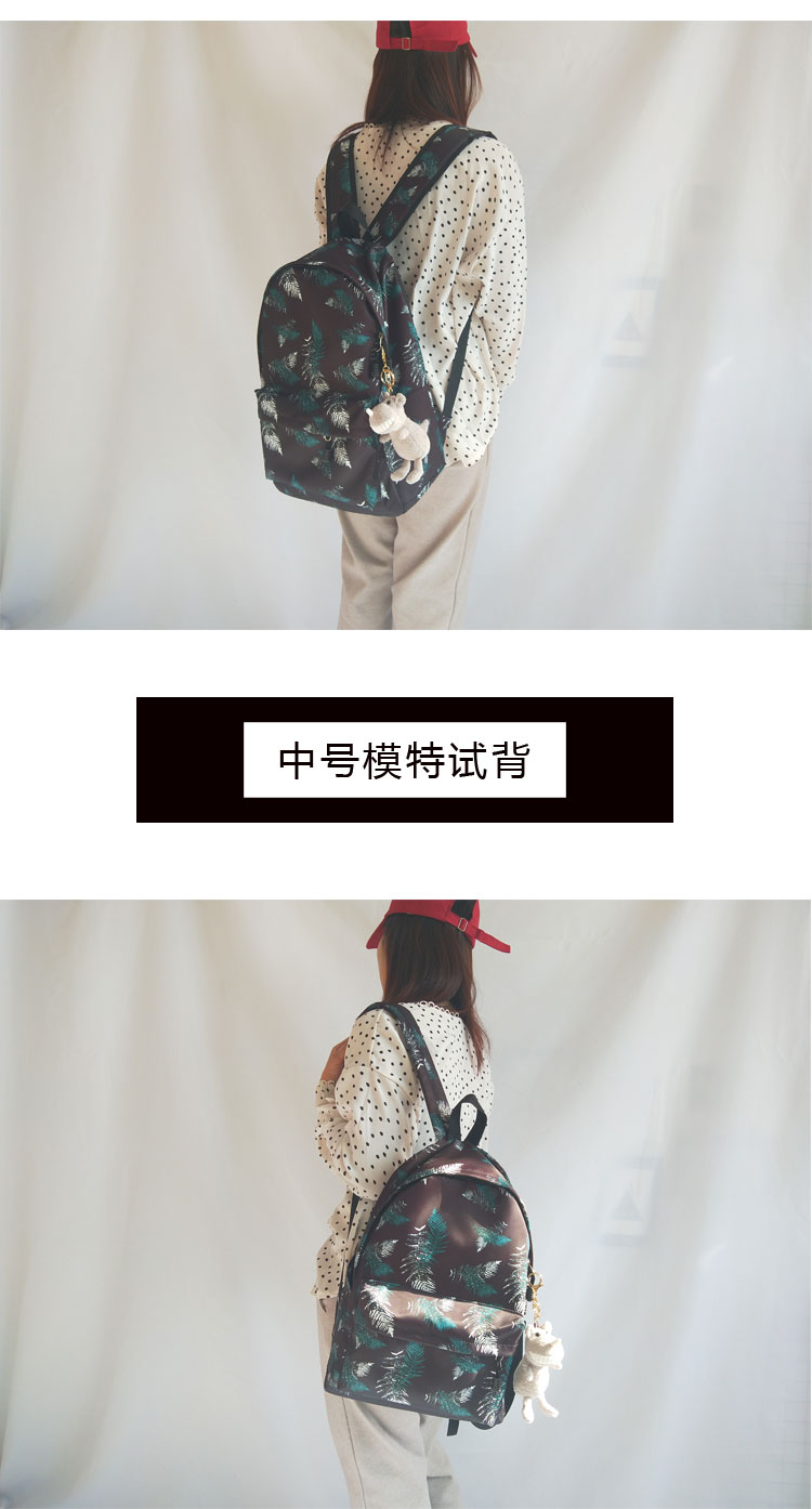 Cảm giác cổ xưa của ba lô retro giản dị in Han Feng lá in ba lô chống thấm nước cao học sinh nam và nữ - Ba lô balo adidas nữ