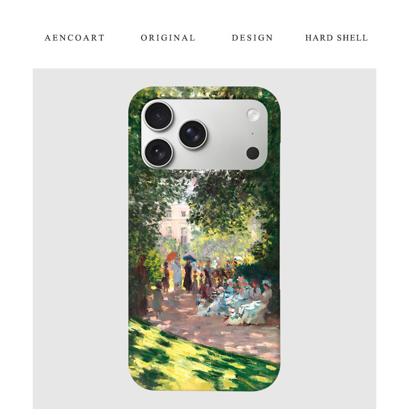 Aencoart·Monet Park Iphone15Promax Suitable for Apple 14 Phone Case 13 Matte Hard Case 16 Post-Impressionism 17 European and American Artistic Retro Art Art Student Oil Painting Air