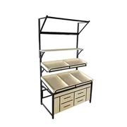 Siêu thị trái cây kệ gỗ rau giá trái cây và rau quả hiển thị tủ thép kệ gỗ kệ cửa hàng tiện lợi hiển thị giá