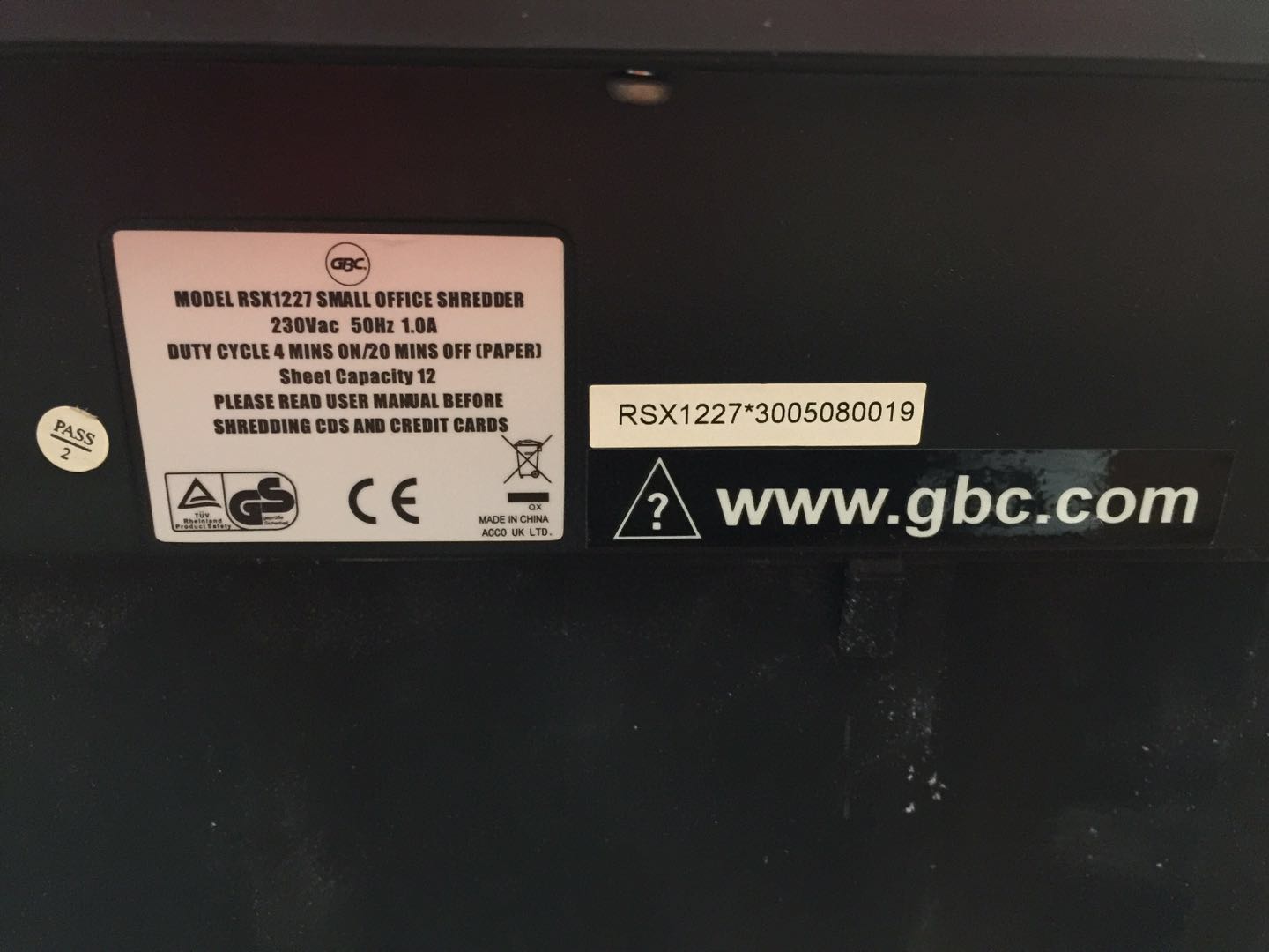 Máy hủy tự động thông minh Jiebixi (GBC) Máy hủy tự động thông minh RSX1227 có thể bị đứt khâu yên - Máy hủy tài liệu