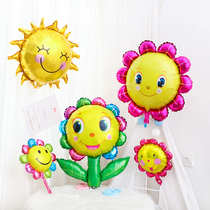 Sunflower aluminum film balloon childrens adult birthday 100 Days party venue decoration balloon dress