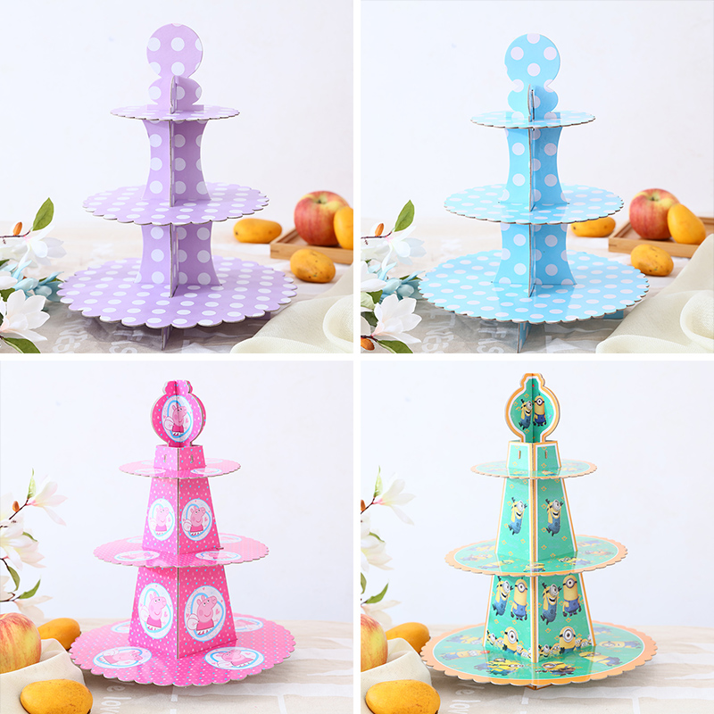 Children's birthday arrangements Decorative Disposable Dessert Table Banquet Party Supplies Cake Racks Snack trays Three floors