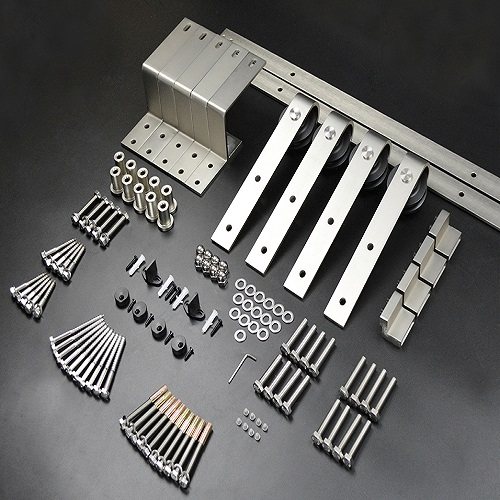 DIYHD Brushed nickel one piece easy mount bypass sliding barn door