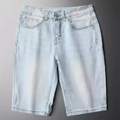 Home Daily~Simple low-key and full of high-end sense jeans shorts men's summer~Blue slacks thin