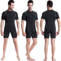 PRO sweat-wicking T-shirt compression shirt training mens quick-drying tight sports 1008 stretch short-sleeved clothes for fitness