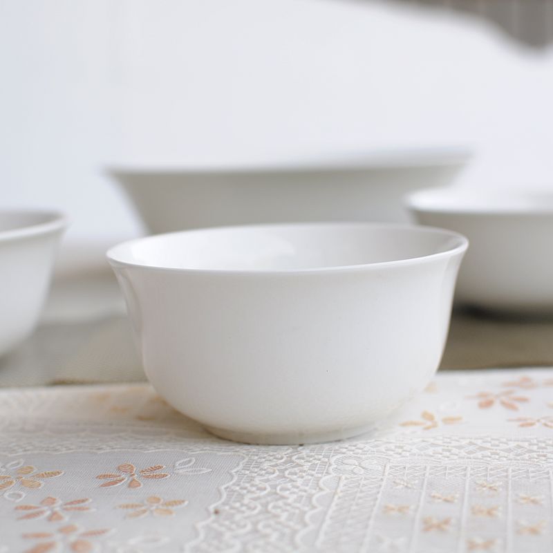 Lead and cadmium 4.25 inch admiralty bowl of jingdezhen porcelain white ipads ceramic bowl Chinese rice bowl