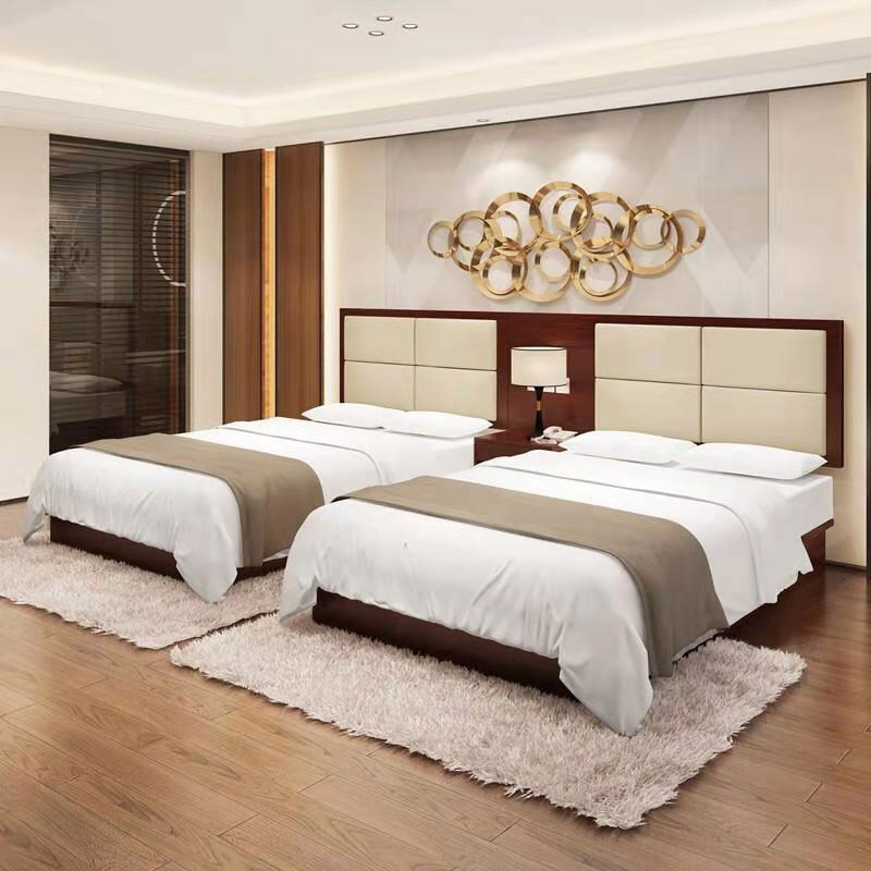 Hotel Bed Customised Guesthouses Furniture Furniture Complete Apartment full apartment Double beds Civil bed Private bedside Soft headboard Soft on board