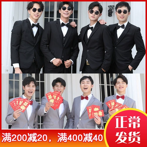 Пиджак классического кроя, мужской комплект для школьников, облегающий крой, в корейском стиле