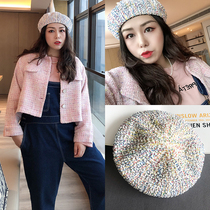 VOGANA Cannes second store Autumn Classic small fragrant wind celebrity beret painter hat colorful sequin Big Head
