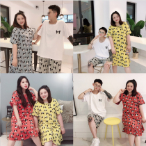 (Full 68)VOGANA Cannes second store summer large size cotton pajamas cute home clothes fat MM