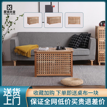  Nordic style solid wood box can sit storage box Grid finishing box Bed and breakfast coffee table small apartment clothing store photography props