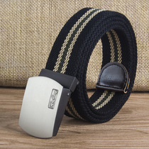 Canvas belt automatic buckle men casual Joker belt young students outdoor jeans belt high school students