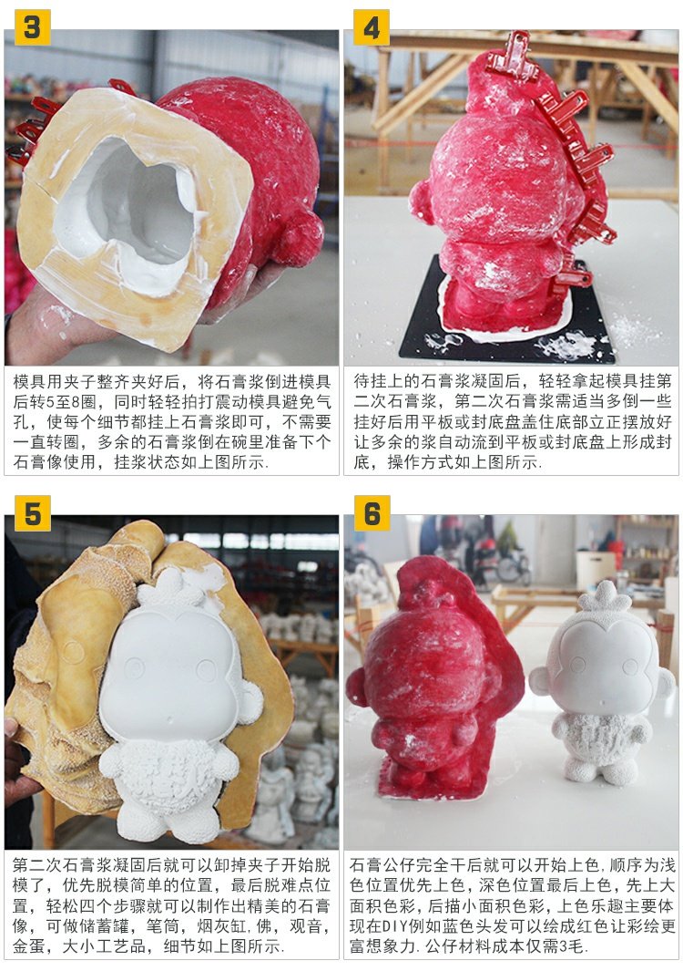 Búp bê thạch cao khuôn cao su mới làm bằng tay để làm nhỏ tự làm như mô hình silicone nhà máy bán hàng trực tiếp - Tự làm khuôn nướng khuôn làm bánh bao