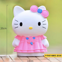 20cm high 14cm wide-butterfly flower KT cat stand hand plaster doll Upper color deposit money jar natural latex molds