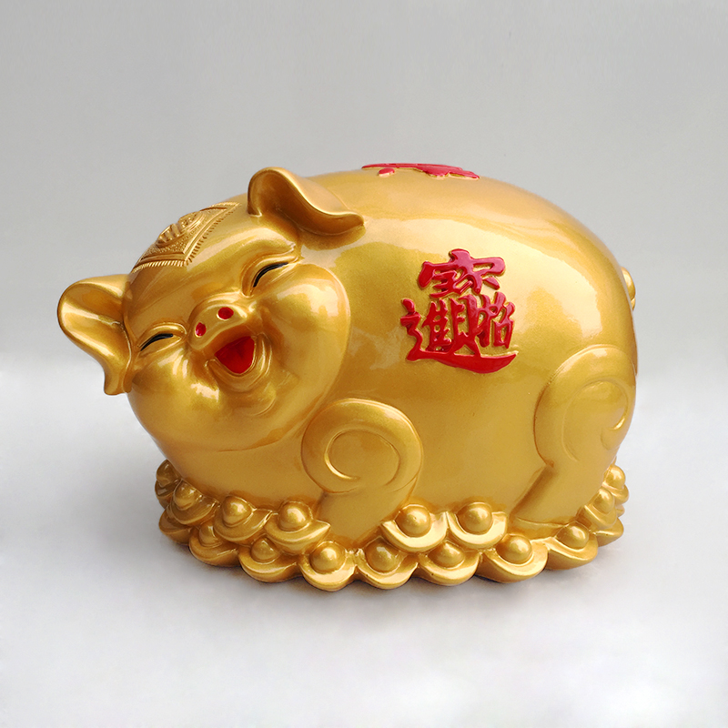 17cm high 25cm wide laughing golden pig plaster mold latex new painting stall cartoon plaster abrasive tool