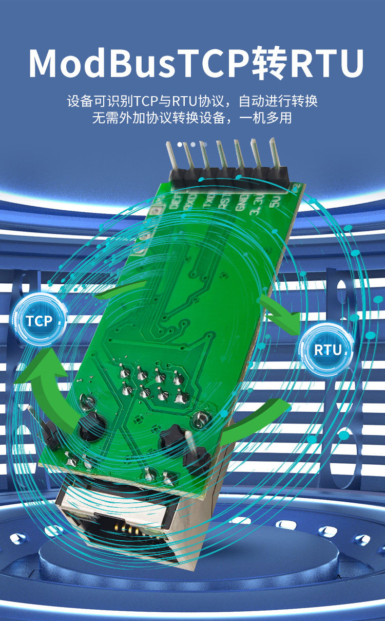 TTL串口转以太网网口透传模块ModbusTCP网关串口服务器RJ45物联网