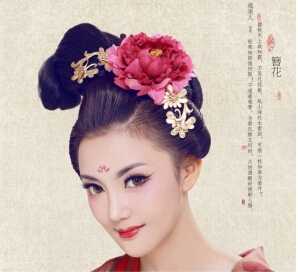 Vẽ trên cơ thể, trang phục cổ xưa, lông mày, trán, studio ảnh, chụp ảnh, hoa đỏ, hình xăm, trang trí, nữ hình xăm dán 3d