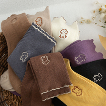 Lace socks childrens midline socks cotton pile socks ins cute Japanese Korean stockings full cotton students