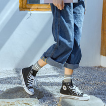 3 pairs of socks female Korean version of college wind pure cotton socks Harajuku wind two bar students sports socks pile socks