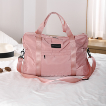 Foldable travel bag Women short slanted satchel shoulder large capacity luggage bag male hand on business clothes cashier bag