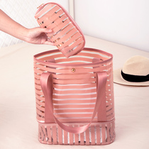 Swimming waterproof bag dry and wet separation Mens Fitness Bag womens beach bag storage bag portable sports bag transparent wash bag