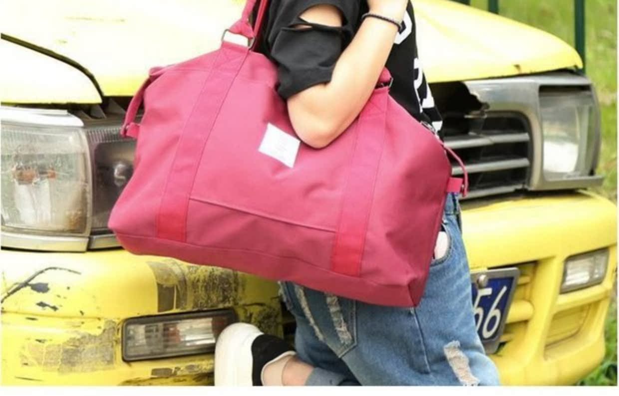 Túi du lịch xách tay nữ xách tay không thấm nước lưu trữ túi dung lượng lớn túi duffel túi thể dục nam có thể kéo xe đẩy hành lý may túi du lịch
