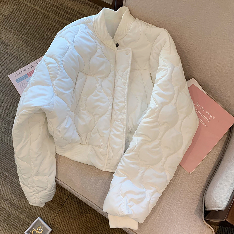 White Cotton Jacket for Women, Unique Design, Winter 2026 New Style, Versatile, Stylish, Petite, Thickened Short Coat