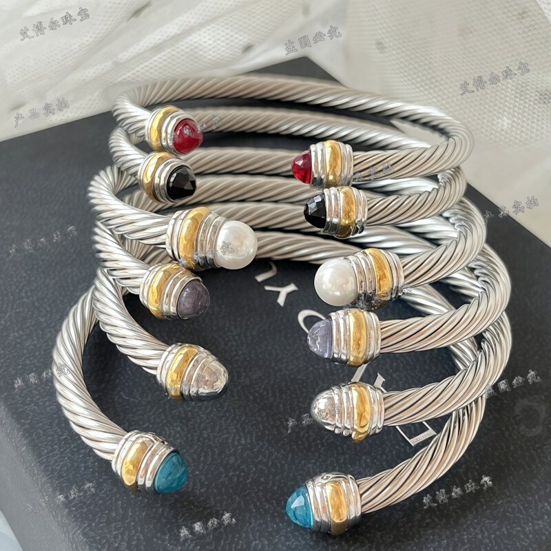 Trendy Niche Design Jewelry from Europe and America, Multi-Color 5mm Twisted Wire Open Bracelet, Wish, Ebay, Aliexpress Trendy Niche Design Jewelry from Europe and America, Multi-Color 5mm Twisted Wire Open Bracelet, Wish, Ebay, Aliexpress