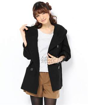 ພິເສດສຸດ 46% wool earth home woolen double-breasted coat bud collar closed jacket emeearth