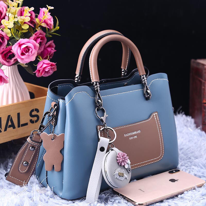 Korean first layer cowhide women's bag fashion leather handbag commuting simple shoulder messenger bag ladies large bag winter