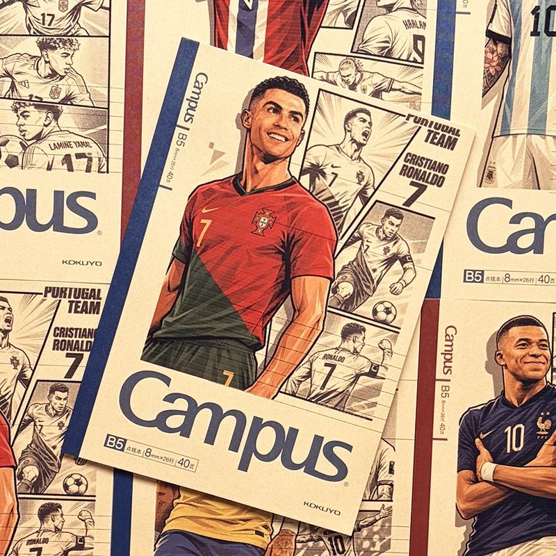 Kokuyo Campus Football Star Leather B5 Notebook Student Kraft Paper Wireless Binding Notepad