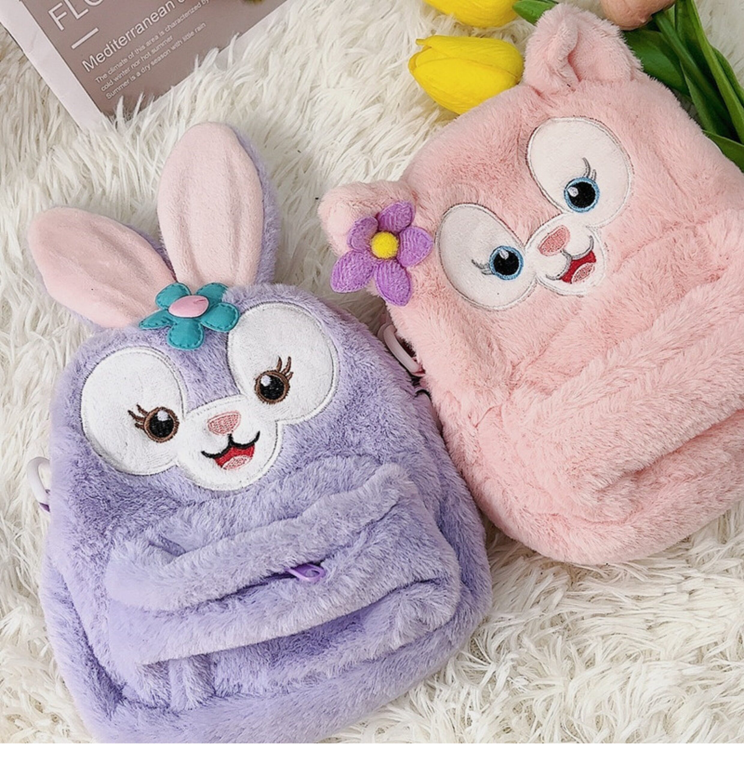 Детская сумка на ремне 两用小熊儿童斜挎包女孩毛绒可爱宝宝包包出游女童零钱单肩手机包