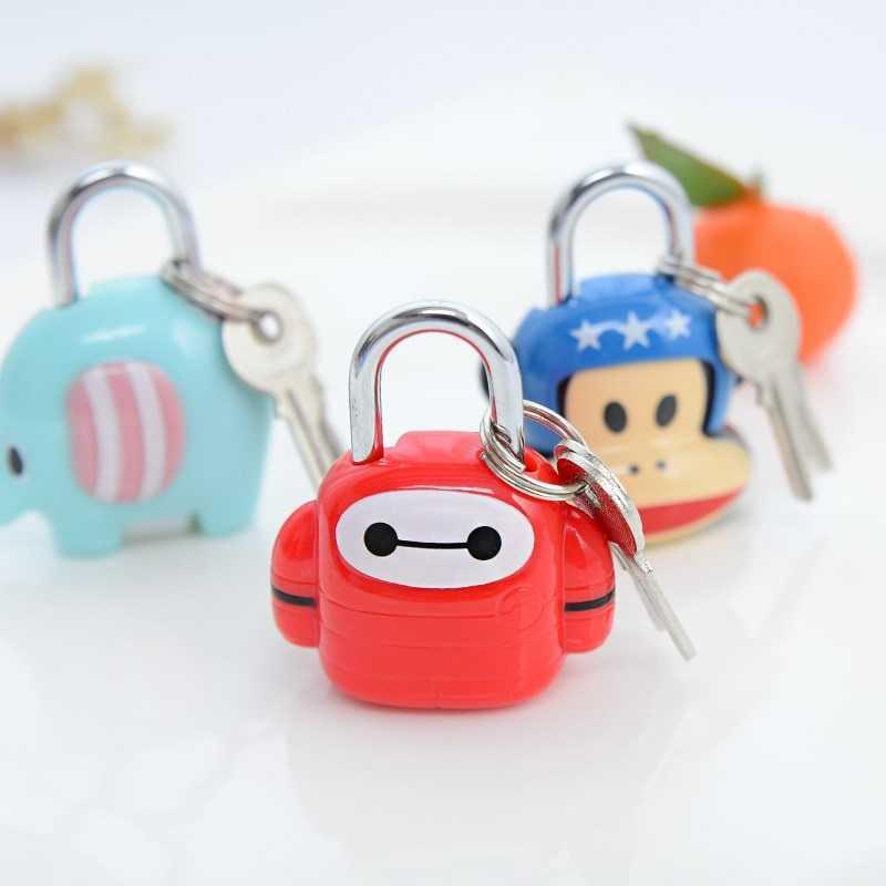 Password lock padlock gym cabinet lock cute mini cartoon children's small key lock student dormitory drawer lock head