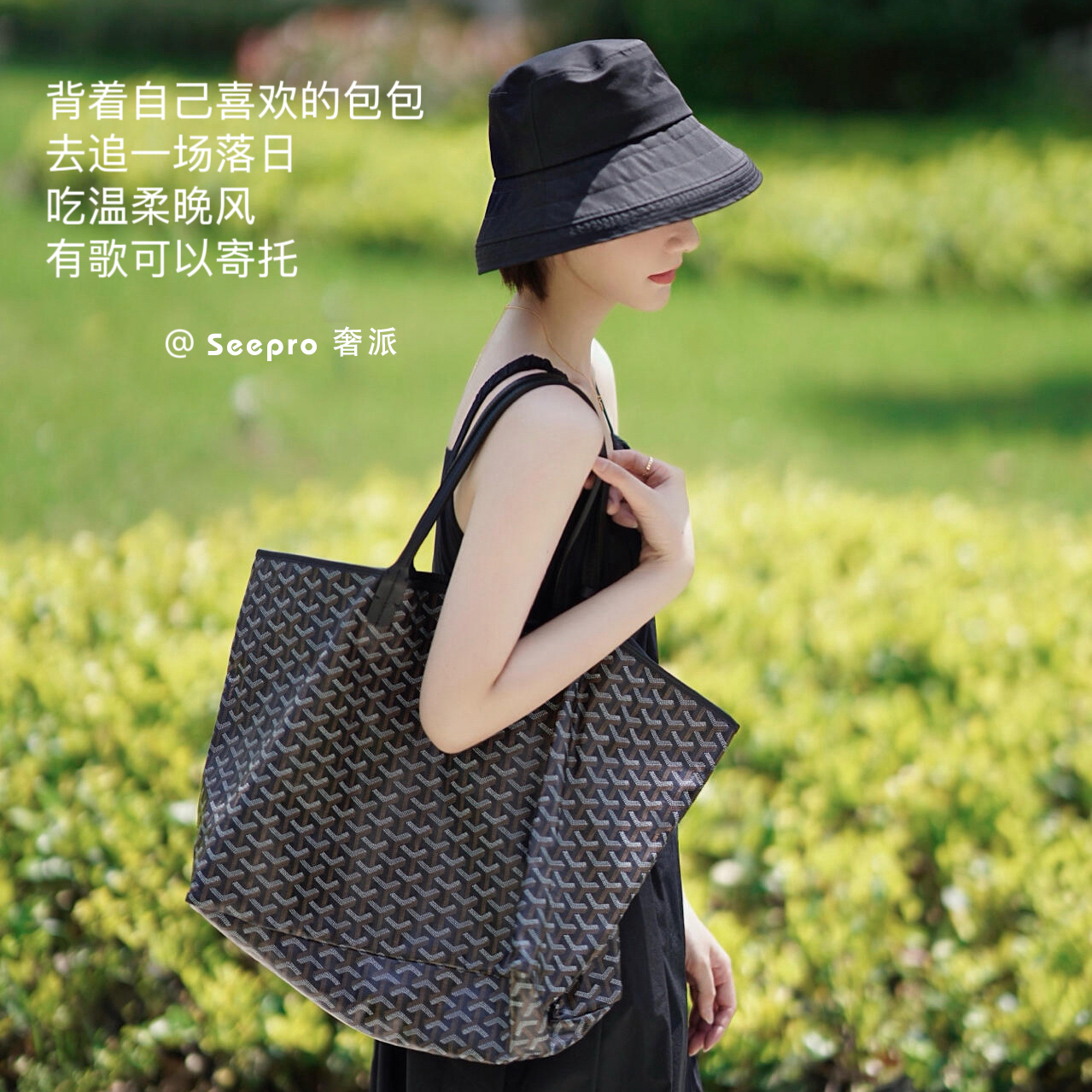 Seepro ドッグトゥース トート ホーボーバッグ 両面ミニショッピングバッグ 軽量 大容量 マミー ホーボーバッグ