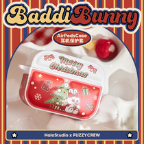 HaloStudioFUZZYCREW Original Christmas Rabbit Girl Heart Care for AirPods Headset Protection