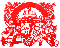 Anniversary Customized to do pure handmade red paper-cut window flower semi-finished products can add words double-sided red rice paper material
