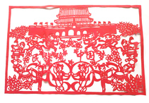 National Soul Chinese Dream Red Explosive Paper-Cut Window Flower Pure Handmade Glass Decoration Red Sticker Celebrating Big