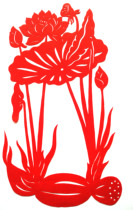 Lotus Cut Paper Stickler Pure Hand Hollowed-out Paper Student Children Cut Paper Cut and Decorative Painting A4 Size lotus