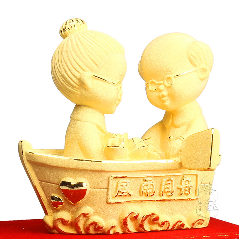 Metal gold craft gift decoration decoration of the wind and rain of marriage gold wedding wedding anniversary gift anniversary