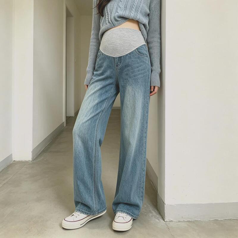 Maternity Jeans for Spring and Autumn, High-Waisted, Loose-Fitting, Casual Pants, Straight-Leg Wide-Leg Pants, Pregnancy Leggings for Autumn Maternity Jeans for Spring and Autumn, High-Waisted, Loose-Fitting, Casual Pants, Straight-Leg Wide-Leg Pants, Pregnancy Leggings for Autumn