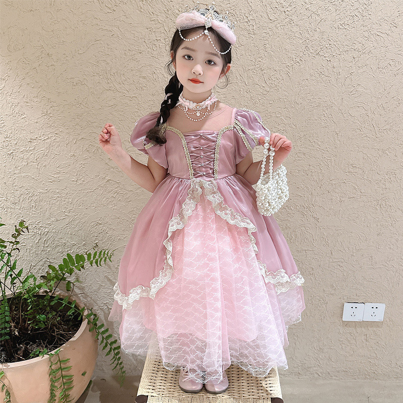 Girls' Mermaid Lolita Princess Dress Long Hair Rapunzel Dress Children's Day Performance Costume Catwalk Host Flower Girl